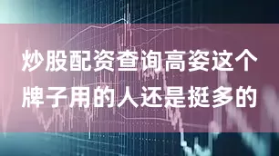 炒股配资查询高姿这个牌子用的人还是挺多的
